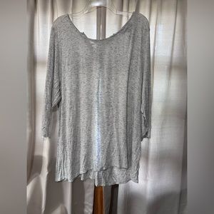 Women's Downing Studio Grey Tie Back Long Sleeve Tee Shirt